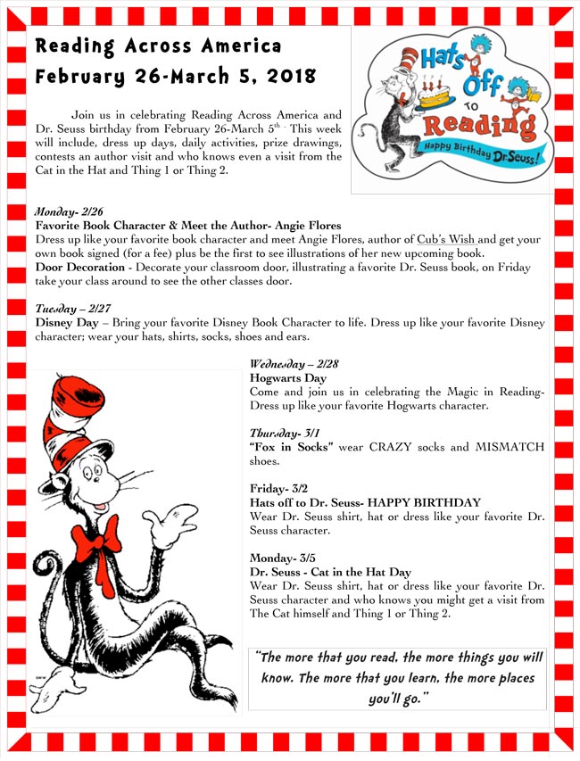 Reading Across America February 27 March 3 St. Frances X. Cabrini